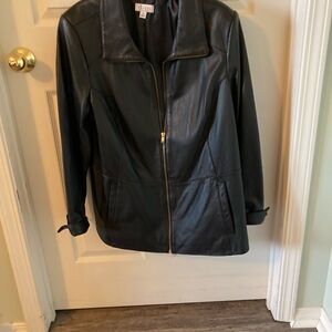 Black leather, so soft, zip up